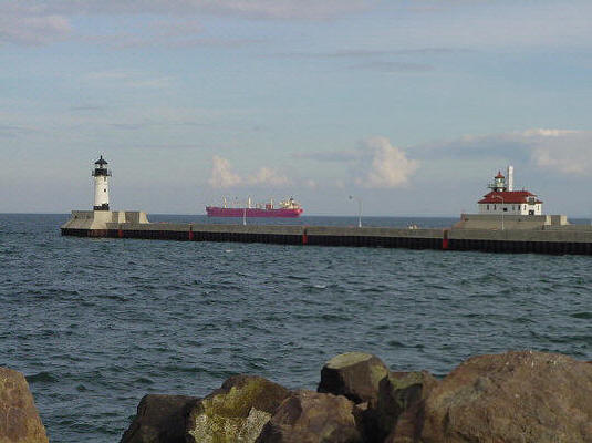 Two of the Lighthouses that are at Canal Park